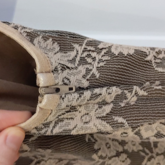 Short floral dress, small, brown/tan, vintage style - Picture 5 of 5